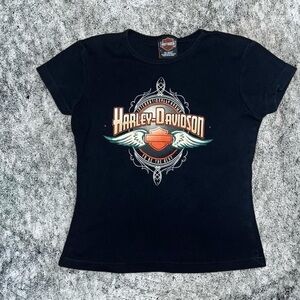 Vintage 2000s Harley-Davidson Rhinestone Baby Tee